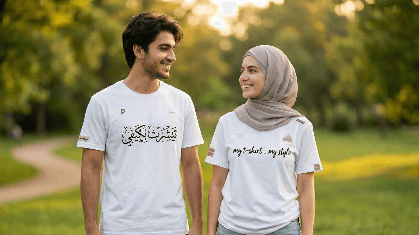 Person wearing custom t-shirt